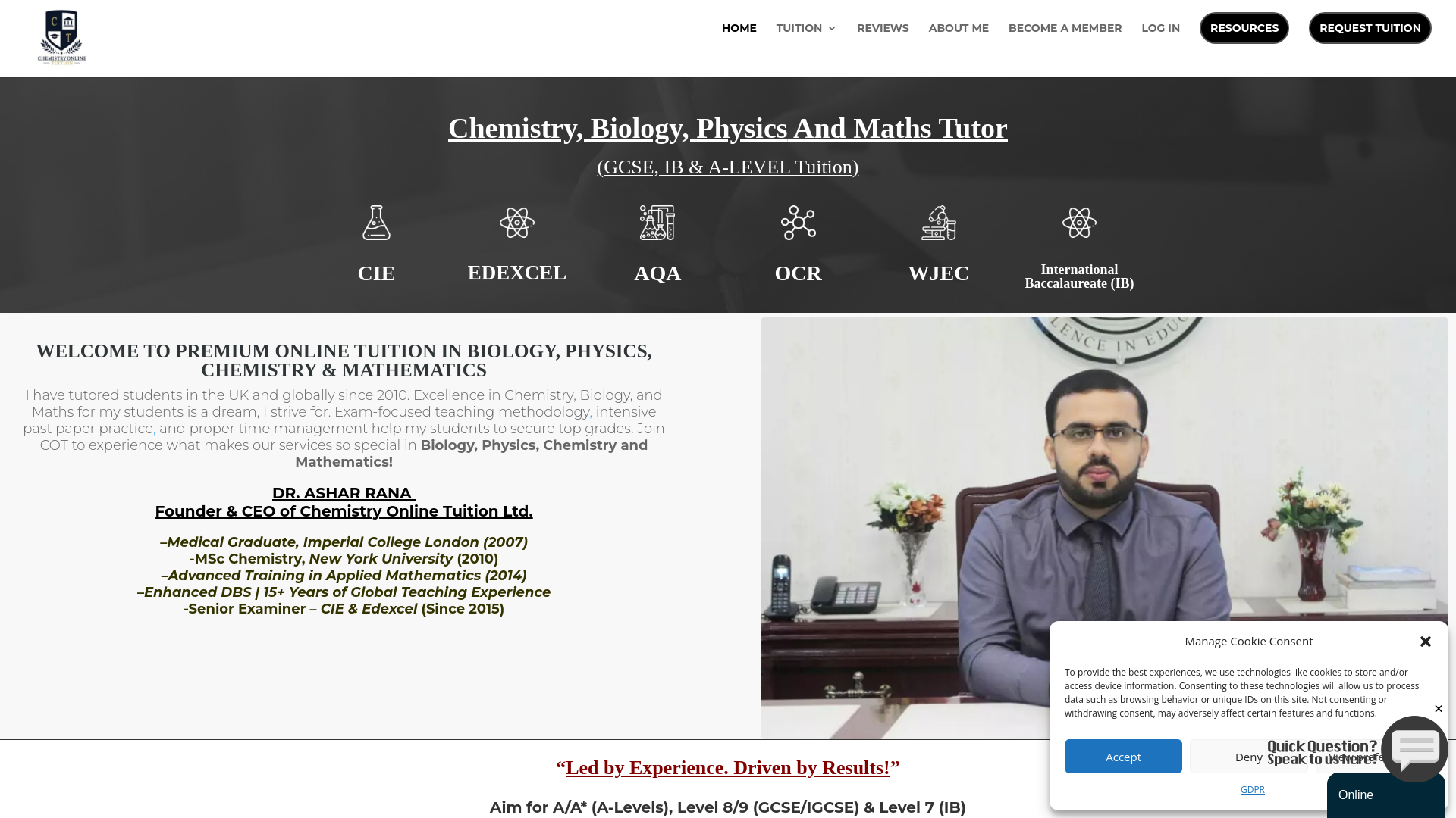 Chemistry Online Tuition - Professional Web Development Project by Analog Systems - Education, WordPress, PHP, MySQL, AWS